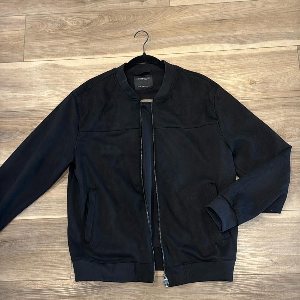 Denim & Flower Men’s Suede Jacket - XL - Black